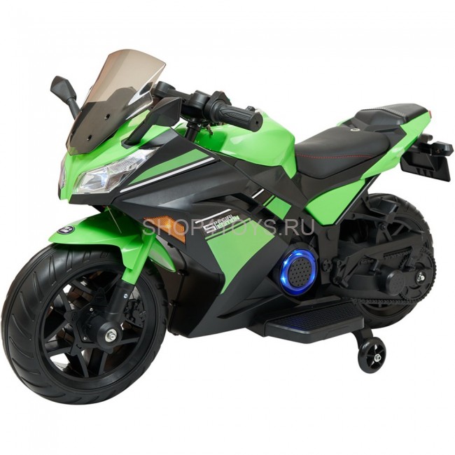 Детский электромотоцикл Kawasaki Ninja (12V, EVA, спидометр, ручка газа) - DLS07-GREEN Детский электромотоцикл Kawasaki Ninja (12V, EVA, спидометр, ручка газа) - DLS07-GREEN