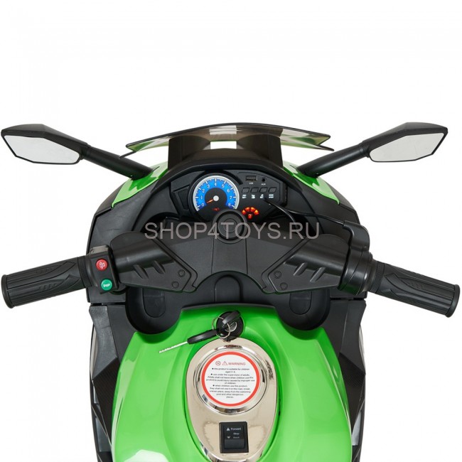 Детский электромотоцикл Kawasaki Ninja (12V, EVA, спидометр, ручка газа) - DLS07-GREEN Детский электромотоцикл Kawasaki Ninja (12V, EVA, спидометр, ручка газа) - DLS07-GREEN