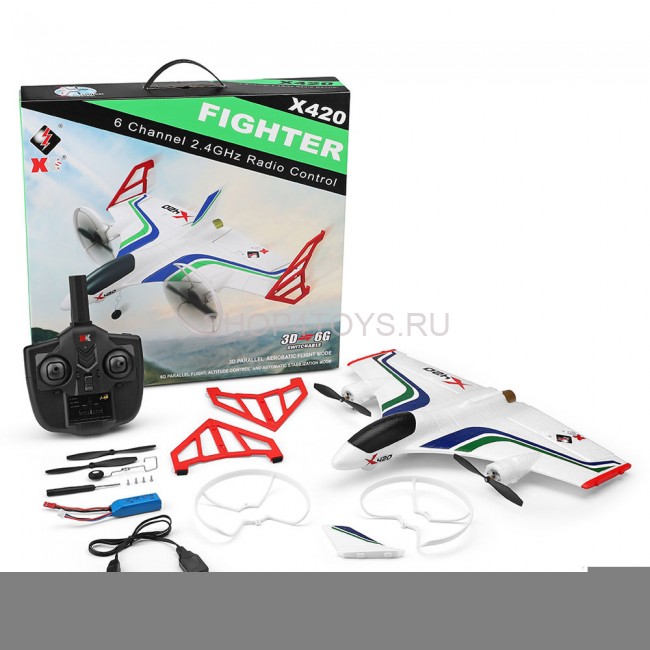 Радиоуправляемый самолет WL Toys X420 VTOL RTF 2.4G - X420 Радиоуправляемый самолет WL Toys X420 VTOL RTF 2.4G - X420