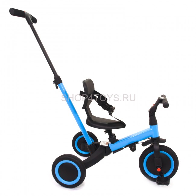 Детский беговел-велосипед 4в1 с родительской ручкой, синий - TR007-BLUE Детский беговел-велосипед 4в1 с родительской ручкой, синий - TR007-BLUE
