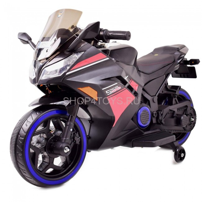 Детский электромотоцикл Kawasaki Ninja (12V, спидометр, ручка газа) - DLS07-BLACK-PLASTIC Детский электромотоцикл Kawasaki Ninja (12V, спидометр, ручка газа) - DLS07-BLACK-PLASTIC
