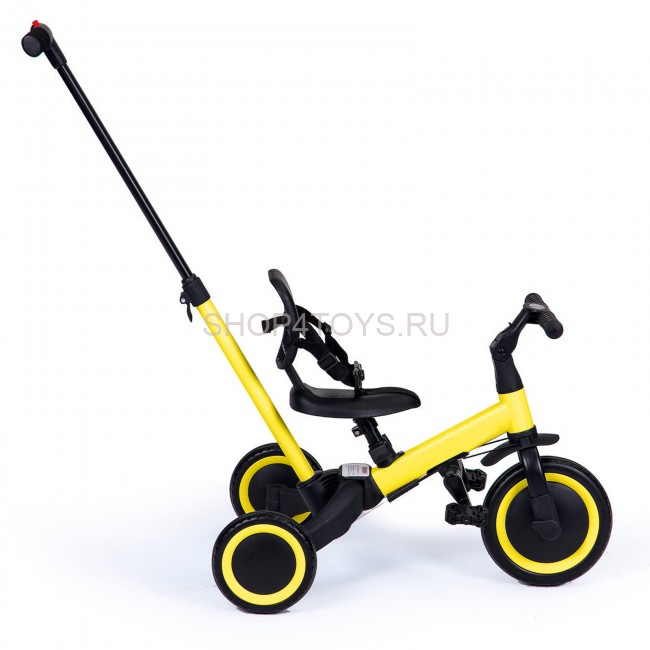 Детский беговел-велосипед 4в1 с родительской ручкой, желтый - TR007-YELLOW Детский беговел-велосипед 4в1 с родительской ручкой, желтый - TR007-YELLOW