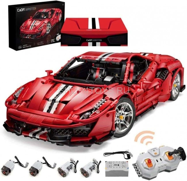 Конструктор CADA Ferrari 488 (3187  деталей, пульт, электропривод) - C61042W Конструктор CADA Ferrari 488 (3187  деталей, пульт, электропривод) - C61042W