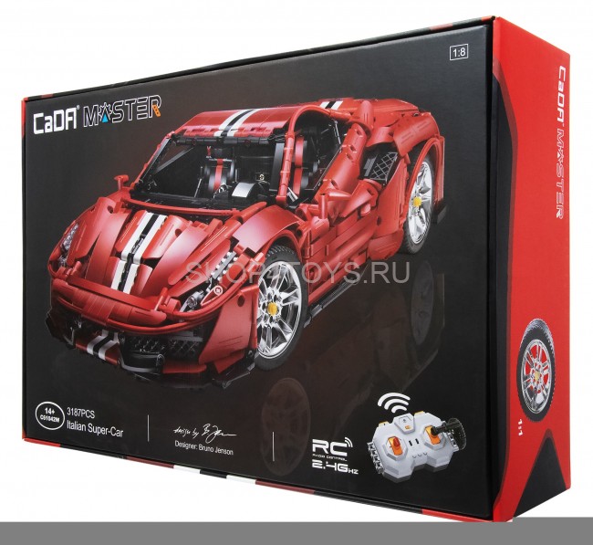Конструктор CADA Ferrari 488 (3187  деталей, пульт, электропривод) - C61042W Конструктор CADA Ferrari 488 (3187  деталей, пульт, электропривод) - C61042W