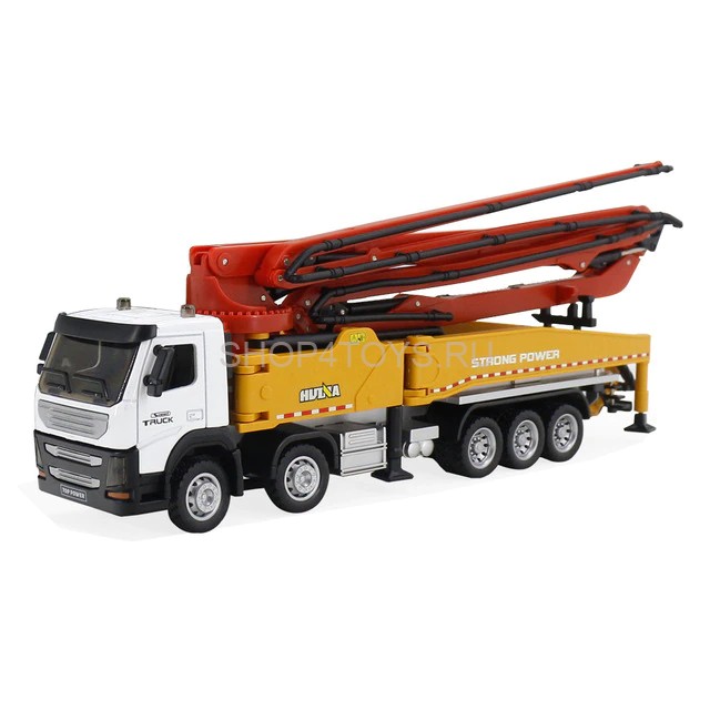 Металлический грузовик бетононасос HuiNa Toys 1:50 - HN1709-RED Металлический грузовик бетононасос HuiNa Toys 1:50 - HN1709-RED