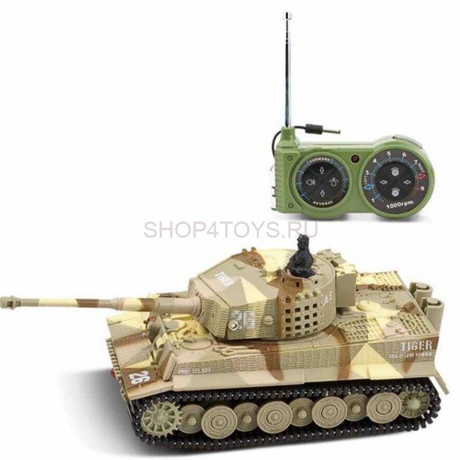 Радиоуправляемый танк Great Wall Tiger (песочный камуфляж, 35MHz, 1:72) - 2117-2 Радиоуправляемый танк Great Wall Tiger (песочный камуфляж, 35MHz, 1:72) - 2117-2