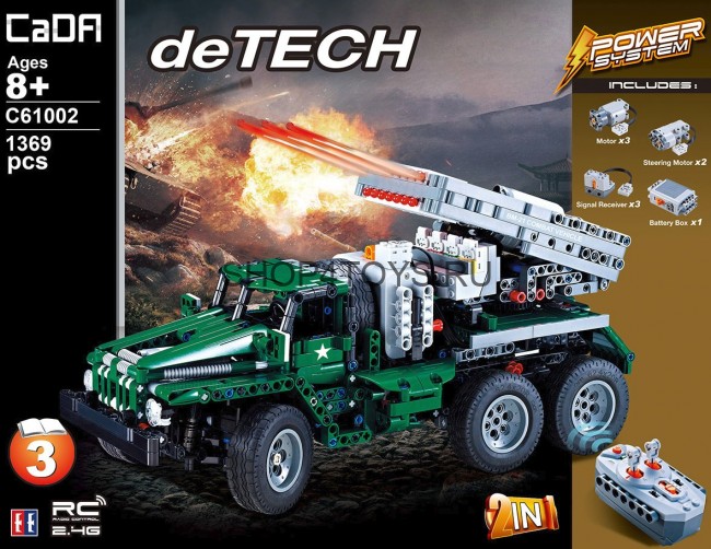 Конструктор Double E Cada Technics, боевая машина "Катюша", 1369 деталей, пульт управления - C61002W Конструктор Double E Cada Technics, боевая машина "Катюша", 1369 деталей, пульт управления - C61002W