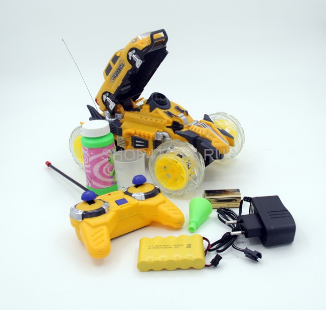 Радиоуправляемая машина-перевертыш Bubble Car желтая - 333-PP03