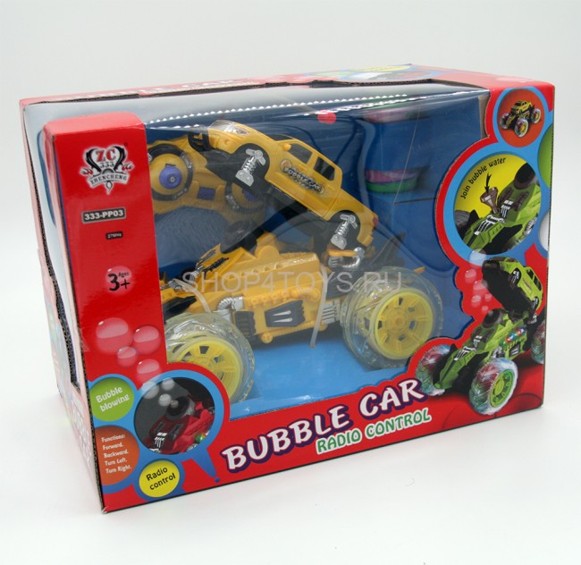 Радиоуправляемая машина-перевертыш Bubble Car желтая - 333-PP03