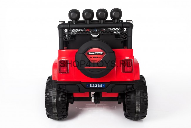 Двухместный полноприводный электромобиль Red Jeep 12V 2.4G - S2388 Двухместный полноприводный электромобиль Red Jeep 12V 2.4G - S2388
