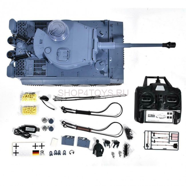 Радиоуправляемый танк Heng Long German Tiger PRO 1:16 (ИК+Пневмо) 2.4G - 3818-1PRO-MS V6.0 Радиоуправляемый танк Heng Long German Tiger PRO 1:16 (ИК+Пневмо) 2.4G - 3818-1PRO-MS V6.0