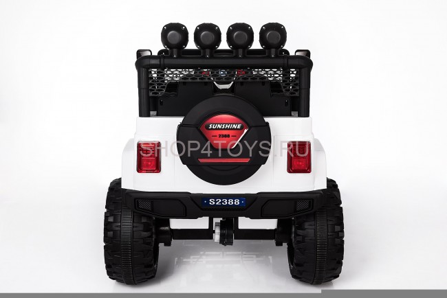 Двухместный полноприводный электромобиль White Jeep 12V 2.4G - S2388-W Двухместный полноприводный электромобиль White Jeep 12V 2.4G - S2388-W