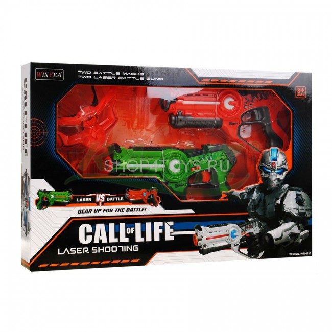 Лазерный бой Winyea Call of Life (пистолет + маска, оранжевый и зеленый) - W7001D Лазерный бой Winyea Call of Life (пистолет + маска, оранжевый и зеленый) - W7001D