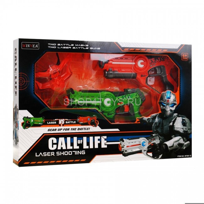 Лазерный бой Winyea Call of Life (пистолет + маска, оранжевый и зеленый) - W7001D Лазерный бой Winyea Call of Life (пистолет + маска, оранжевый и зеленый) - W7001D