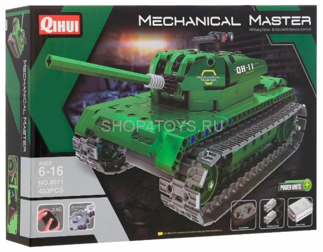 Радиоуправляемый конструктор танк QiHui Technics 4CH 2.4G 453 деталей - QH8011 Радиоуправляемый конструктор танк QiHui Technics 4CH 2.4G 453 деталей - QH8011