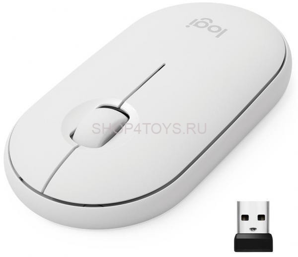 Беспроводная компактная мышь Logitech Pebble M350 White - 910-005541 Беспроводная компактная мышь Logitech Pebble M350 White - 910-005541