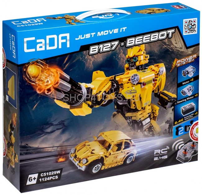 Радиоуправляемый конструктор CADA 2 в 1 трансформер B127-BeeBot (1124 детали) - C51029W Радиоуправляемый конструктор CADA 2 в 1 трансформер B127-BeeBot (1124 детали) - C51029W