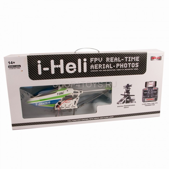 Радиоуправляемый вертолет MJX T55 (зеленый) c FPV камерой 2.4G - T55FPV-G Радиоуправляемый вертолет MJX T55 (зеленый) c FPV камерой 2.4G - T55FPV-G