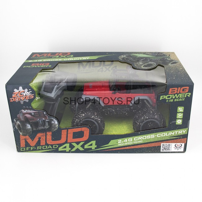 Радиоуправляемый красный джип ZC333 4x4 1:16 2.4G - 333-MUD14B Радиоуправляемый красный джип ZC333 4x4 1:16 2.4G - 333-MUD14B