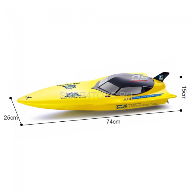 Радиоуправляемый катер Create Toys Yellow Cruel (74 см, 15 км/ч) - CT-2062K-YELLOW Радиоуправляемый катер Create Toys Yellow Cruel (74 см, 15 км/ч) - CT-2062K-YELLOW
