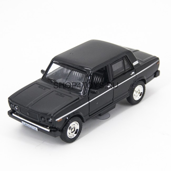 Металлическая модель Лада 2106 Black (свет, звук, инерция) 1:32 - 82106D-12 Металлическая модель Лада 2106 Black (свет, звук, инерция) 1:32 - 82106D-12