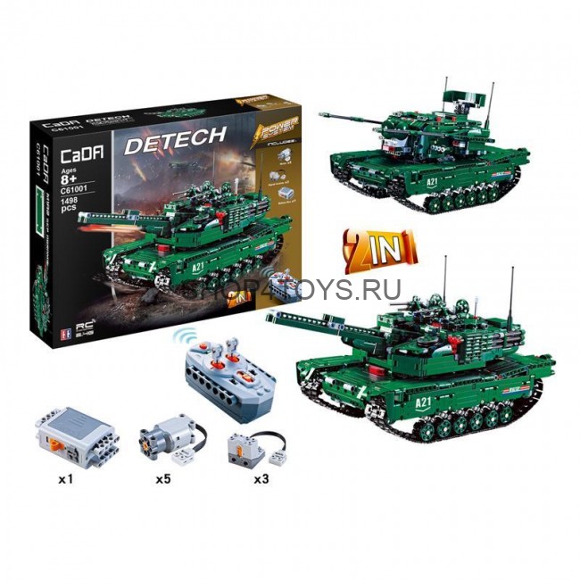 Конструктор Double E Cada Technics, Танк M1A2, 1498 деталей, пульт управления - C61001W Конструктор Double E Cada Technics, Танк M1A2, 1498 деталей, пульт управления - C61001W