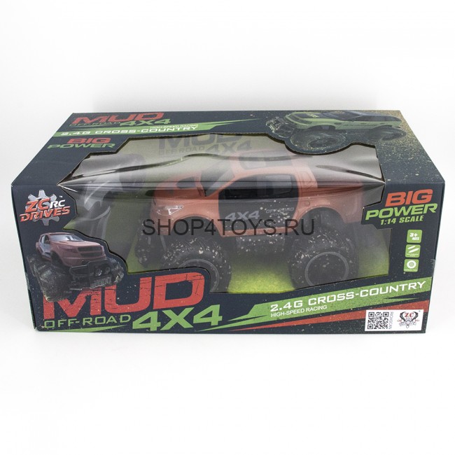 Радиоуправляемый оранжевый джип ZC333 4WD 1:14 2.4G - 333-MUD01B Радиоуправляемый оранжевый джип ZC333 4WD 1:14 2.4G - 333-MUD01B