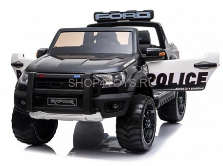 Детский электромобиль Ford Ranger Raptor Police с мигалками - DK-F150RP-BLACK-PAINT Детский электромобиль Ford Ranger Raptor Police с мигалками - DK-F150RP-BLACK-PAINT