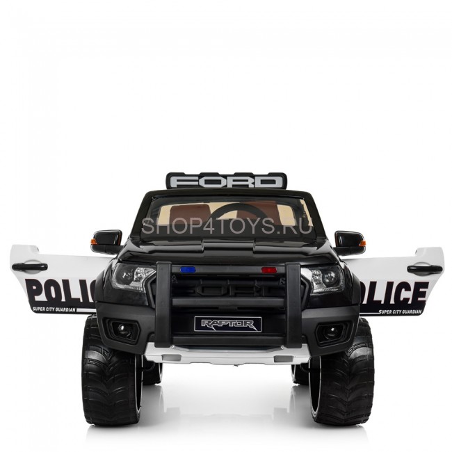 Детский электромобиль Ford Ranger Raptor Police с мигалками - DK-F150RP-BLACK-PAINT Детский электромобиль Ford Ranger Raptor Police с мигалками - DK-F150RP-BLACK-PAINT