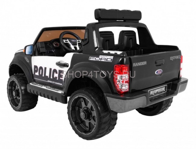 Детский электромобиль Ford Ranger Raptor Police с мигалками - DK-F150RP-BLACK-PAINT Детский электромобиль Ford Ranger Raptor Police с мигалками - DK-F150RP-BLACK-PAINT