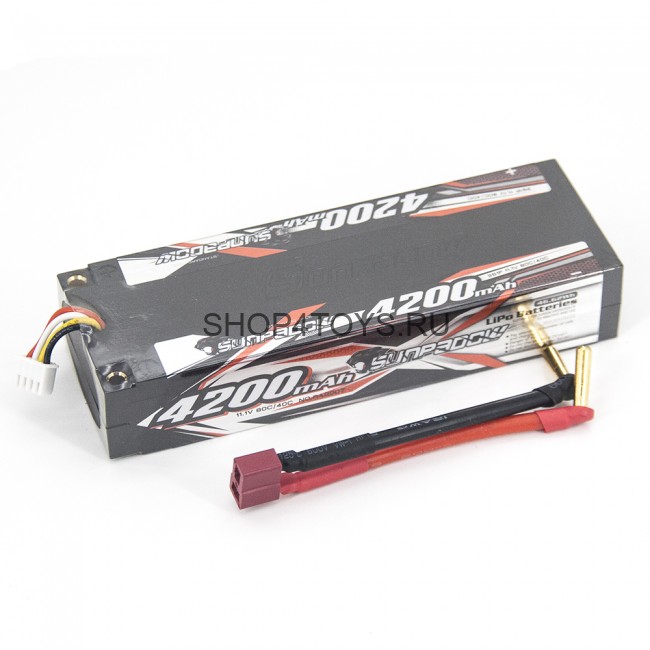 Аккумулятор Sunpadow Li-Po 11.1V 4200 40C S Deans plug - SP-4200-3-40C-S-D Аккумулятор Sunpadow Li-Po 11.1V 4200 40C S Deans plug - SP-4200-3-40C-S-D