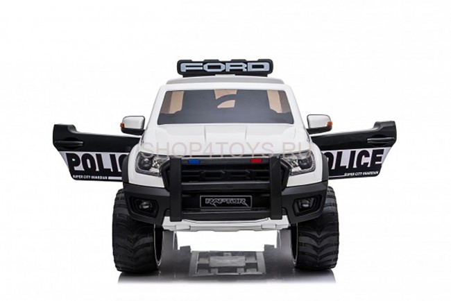 Детский электромобиль Ford Ranger Raptor Police с мигалками - DK-F150RP-WHITE Детский электромобиль Ford Ranger Raptor Police с мигалками - DK-F150RP-WHITE