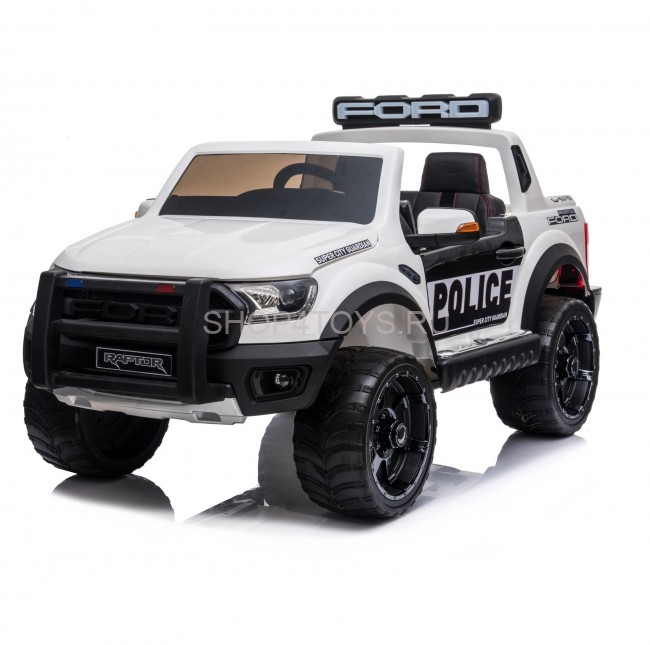 Детский электромобиль Ford Ranger Raptor Police с мигалками - DK-F150RP-WHITE Детский электромобиль Ford Ranger Raptor Police с мигалками - DK-F150RP-WHITE