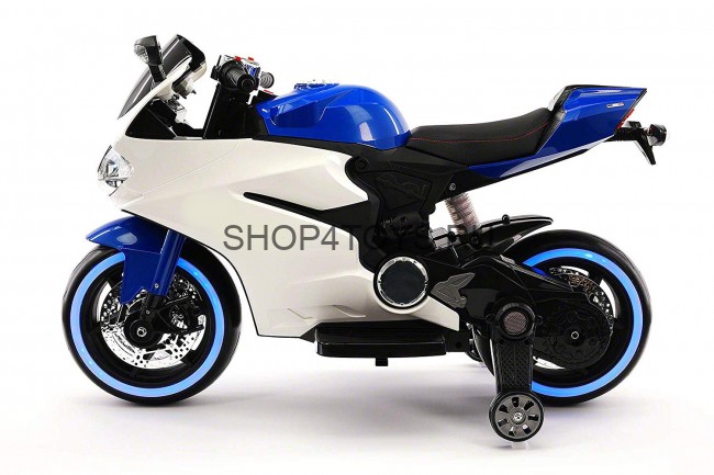 Детский электромотоцикл Ducati 12V - FT-1628-BLUE-WHITE Детский электромотоцикл Ducati 12V - FT-1628-BLUE-WHITE