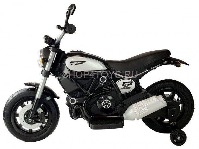 Детский мотоцикл Qike Чоппер белый - QK-307-BLACK Детский мотоцикл Qike Чоппер белый - QK-307-BLACK