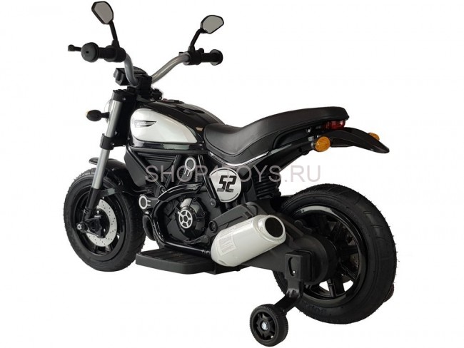 Детский мотоцикл Qike Чоппер белый - QK-307-BLACK Детский мотоцикл Qike Чоппер белый - QK-307-BLACK