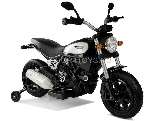 Детский мотоцикл Qike Чоппер белый - QK-307-BLACK Детский мотоцикл Qike Чоппер белый - QK-307-BLACK