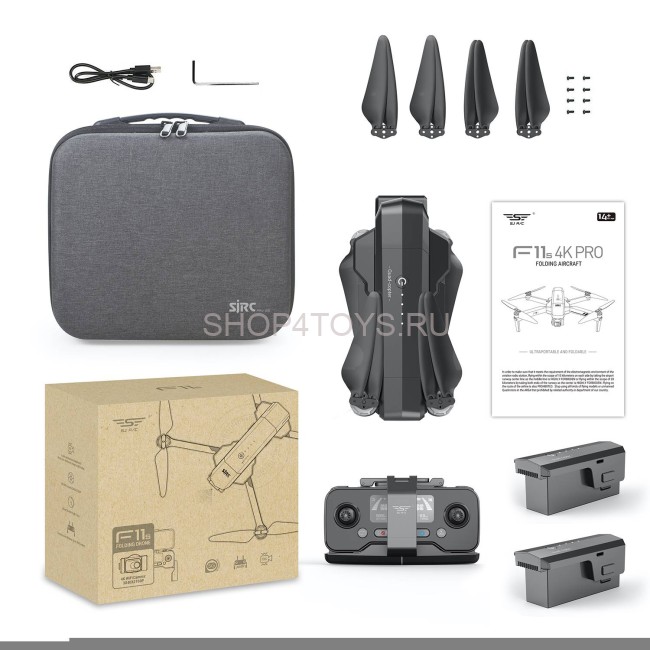 Квадрокоптер SJRC F11S 4K PRO 2-AXIS 4K EIS 5G GPS RTF (2 АКБ)  - F11S 4K PRO COMBO Квадрокоптер SJRC F11S 4K PRO 2-AXIS 4K EIS 5G GPS RTF (2 АКБ)  - F11S 4K PRO COMBO