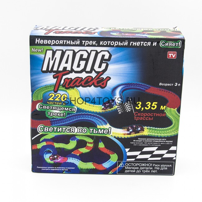 Автотрек Magic Tracks, 220 деталей, 2 машинки - T200-RU Автотрек Magic Tracks, 220 деталей, 2 машинки - T200-RU