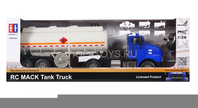 Радиоуправляемый тягач Double E MACK с цистерной 1:26 2.4G - E582-003 Радиоуправляемый тягач Double E MACK с цистерной 1:26 2.4G - E582-003