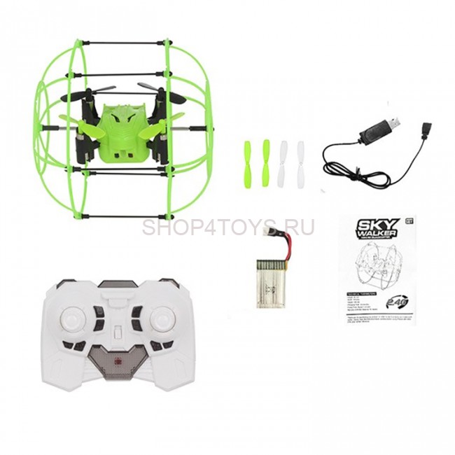 Радиоуправляемый квадрокоптер с защитной сеткой Green SkyWalker - HM1336-GREEN Радиоуправляемый квадрокоптер с защитной сеткой Green SkyWalker - HM1336-GREEN