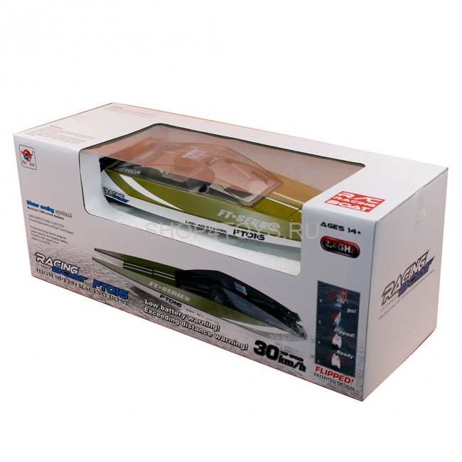 Радиоуправляемый катер Feilun FT016 Racing Boat Green RTR 2.4G - FT016 Радиоуправляемый катер Feilun FT016 Racing Boat Green RTR 2.4G - FT016