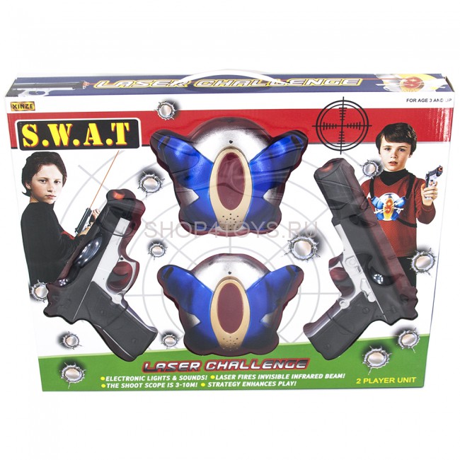 Игровой набор из пистолетов "Лазерный бой S.W.A.T." на батарейках - XZ-H53 Игровой набор из пистолетов "Лазерный бой S.W.A.T." на батарейках - XZ-H53