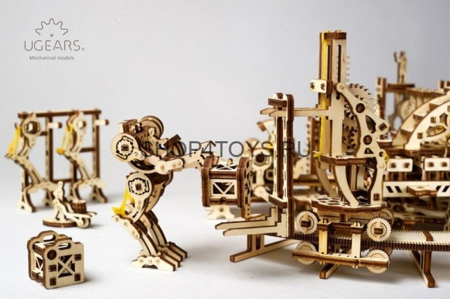 Деревянный 3D конструктор Ugears "Фабрика Роботов" - 70039 Деревянный 3D конструктор Ugears "Фабрика Роботов" - 70039