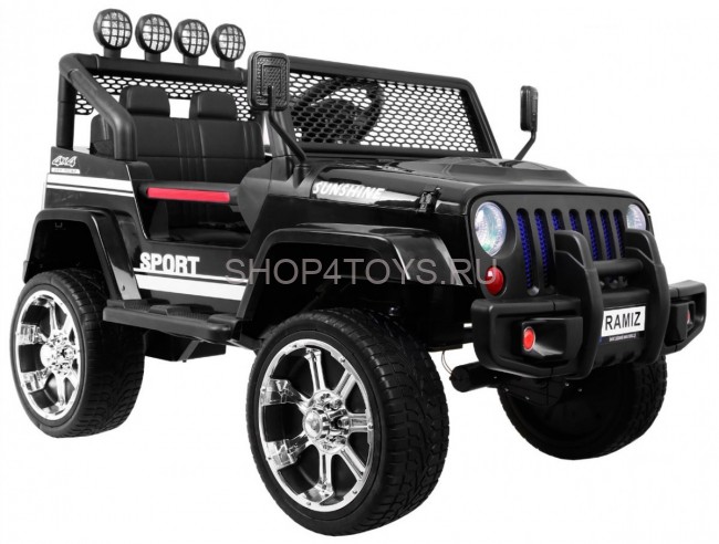 Детский электромобиль Black Jeep 4WD 12V - S2388 Детский электромобиль Black Jeep 4WD 12V - S2388
