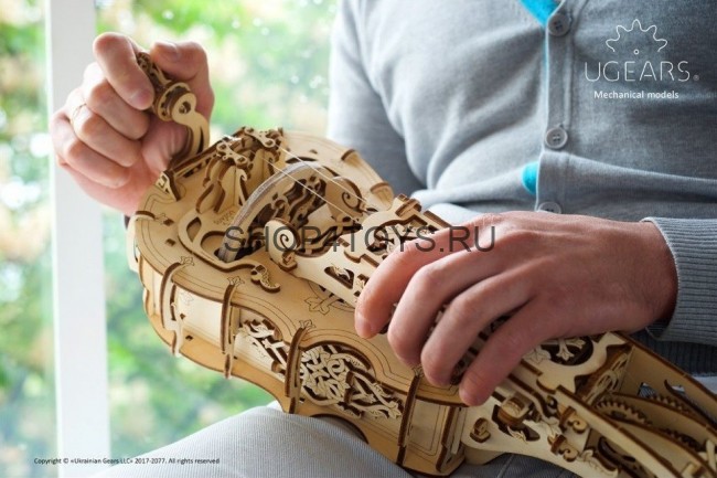Деревянный 3D конструктор Ugears "Харди-Гарди струнный инструмент" - 70030 Деревянный 3D конструктор Ugears "Харди-Гарди струнный инструмент" - 70030