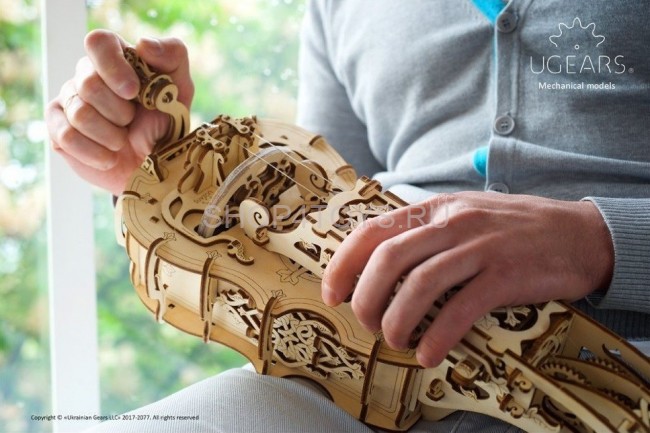 Деревянный 3D конструктор Ugears "Харди-Гарди струнный инструмент" - 70030 Деревянный 3D конструктор Ugears "Харди-Гарди струнный инструмент" - 70030