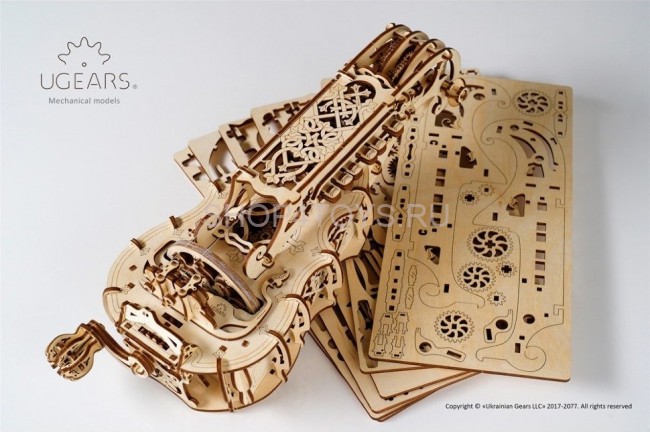 Деревянный 3D конструктор Ugears "Харди-Гарди струнный инструмент" - 70030 Деревянный 3D конструктор Ugears "Харди-Гарди струнный инструмент" - 70030