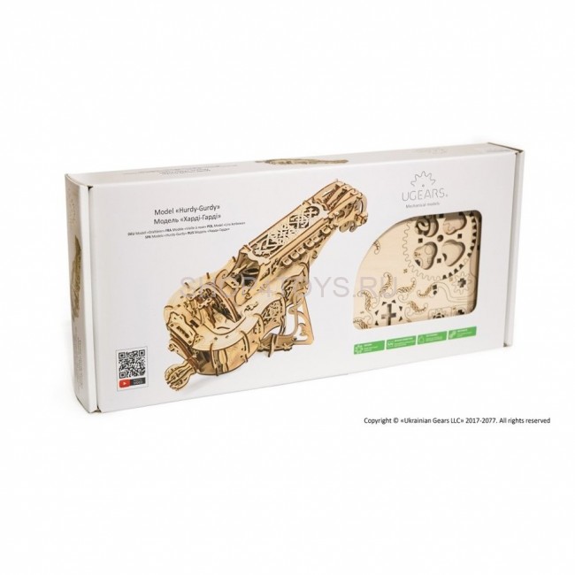 Деревянный 3D конструктор Ugears "Харди-Гарди струнный инструмент" - 70030 Деревянный 3D конструктор Ugears "Харди-Гарди струнный инструмент" - 70030