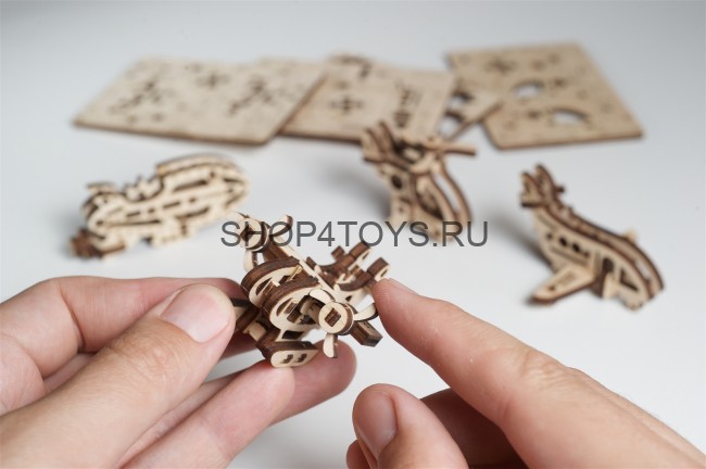 Деревянный 3D пазл Фиджет Ugears "Самолеты" - 70034 Деревянный 3D пазл Фиджет Ugears "Самолеты" - 70034